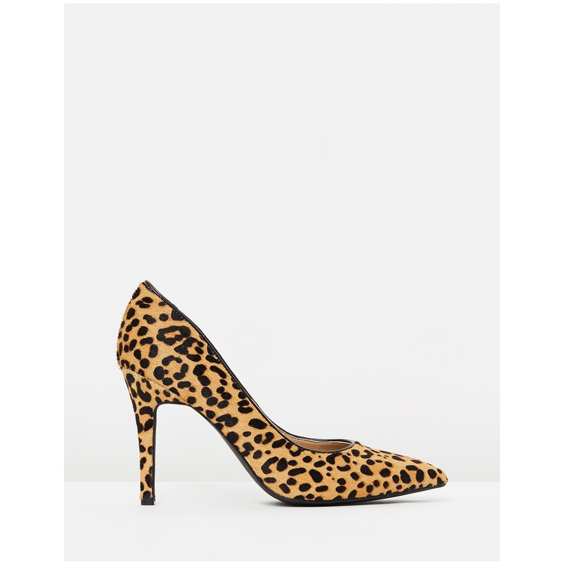 Elaine Leather Pumps Leopard Pony Hair by Atmos&Here