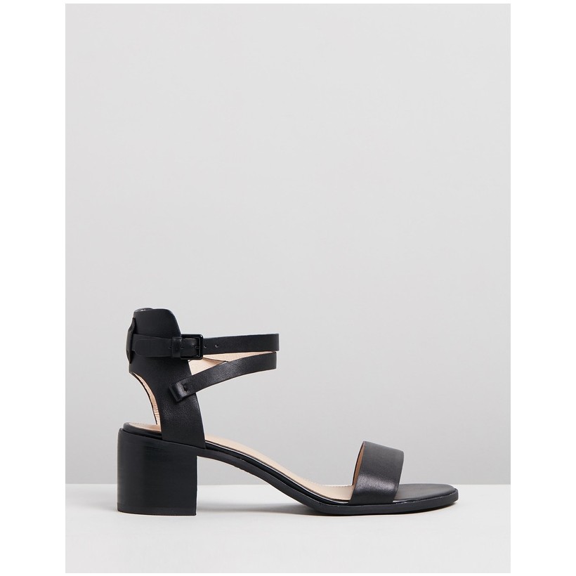 Elane Casual Sandals Black Leather by Jo Mercer
