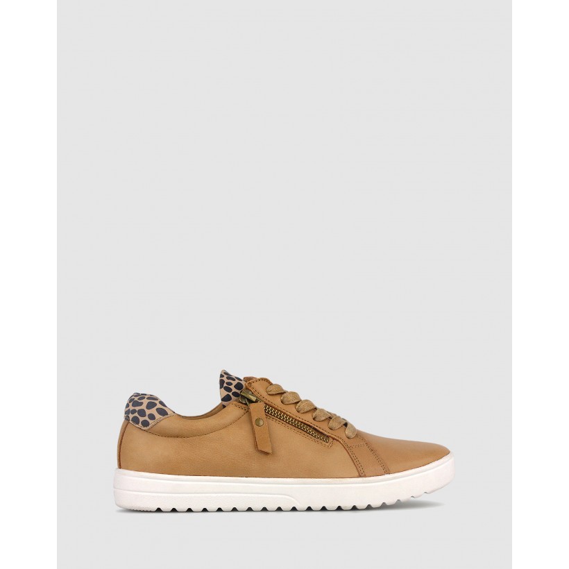 Elated Leather Lifestyle Sneakers Camel by Airflex