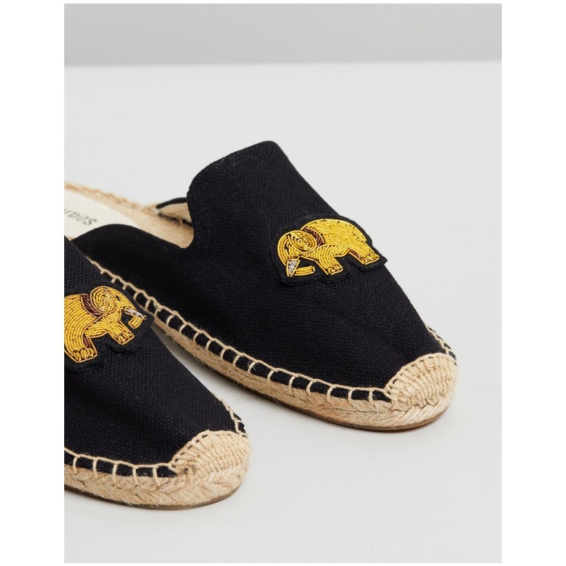 Elephant Beaded Mules Black by Soludos