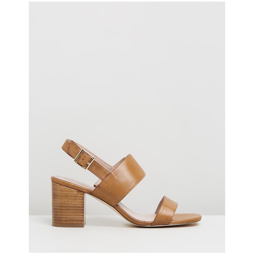 Elle Leather Heels Tan Leather by Atmos&Here