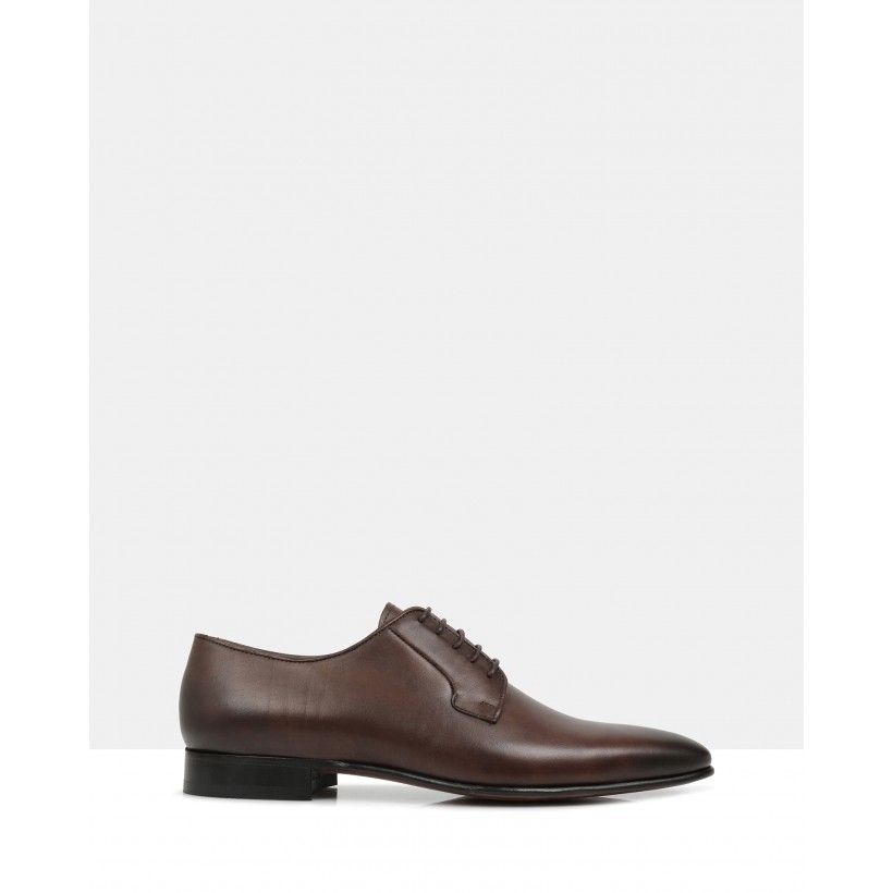 Ellis Leather Derby Shoes Brown by Brando