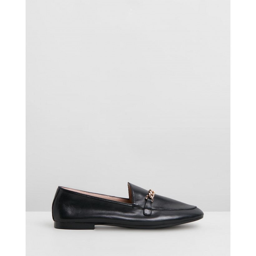Evelyn Leather Loafers Black Leather by Atmos&Here