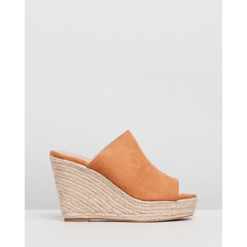 Faux Suede Espadrille Wedges Tan by Missguided