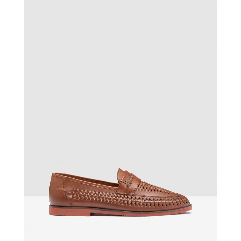 Felix Slip On Woven Loafer Tan by Oxford