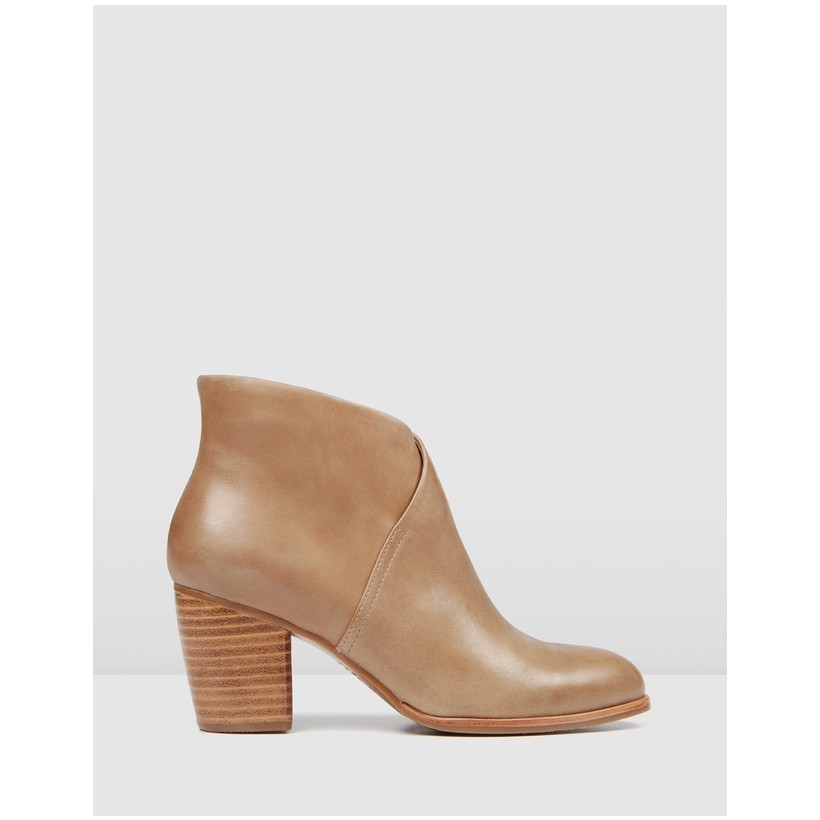 Forever Ankle Boots Dark Taupe Leather by Jo Mercer