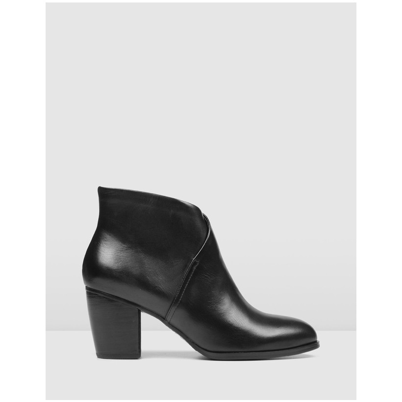 Forever Ankle Boots Black Leather by Jo Mercer