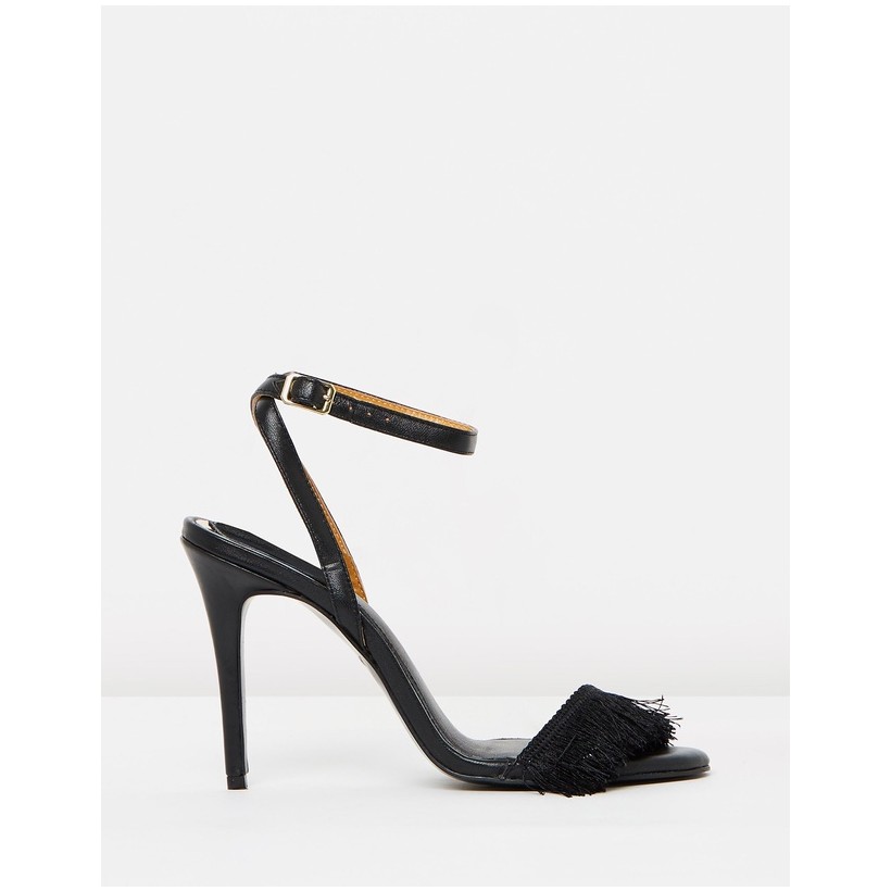 Fringe Leather Stilettos Black by Jaggar The Label