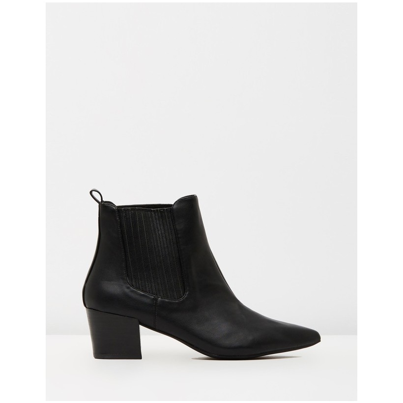 Georgette Ankle Boots Black Smooth by Spurr