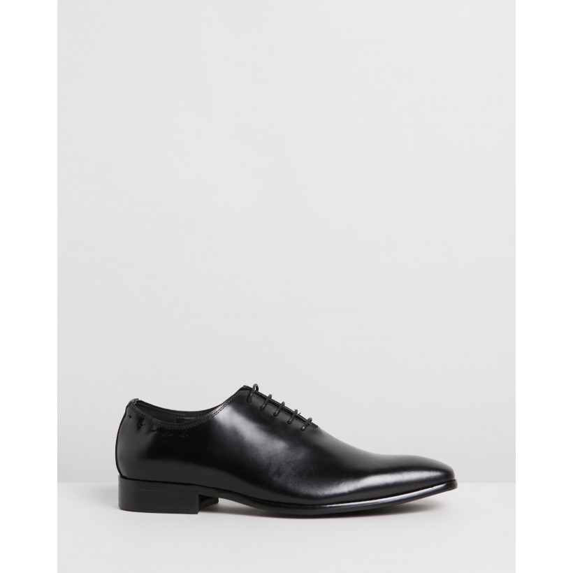 Gibbs Leather Oxford Shoes Black by Double Oak Mills