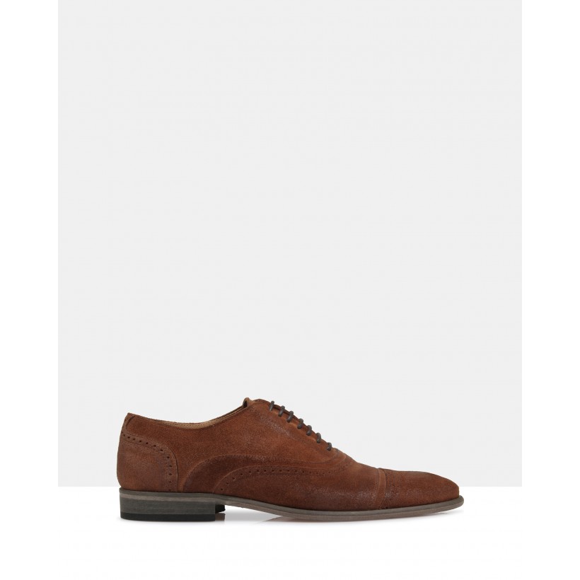 Gismond Suede Oxford Shoes Brown by Brando
