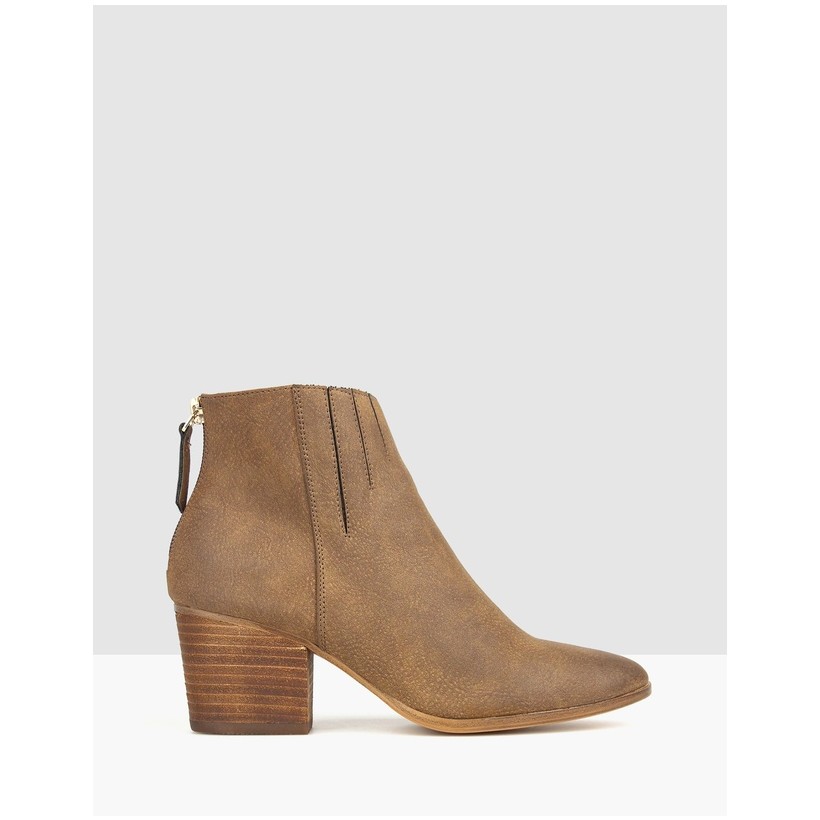 Glock Block Heel Ankle Boots Brown by Betts