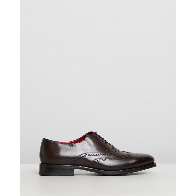 Goodyear Welted Wing-Tip Brogues Brown Leather by Barrett