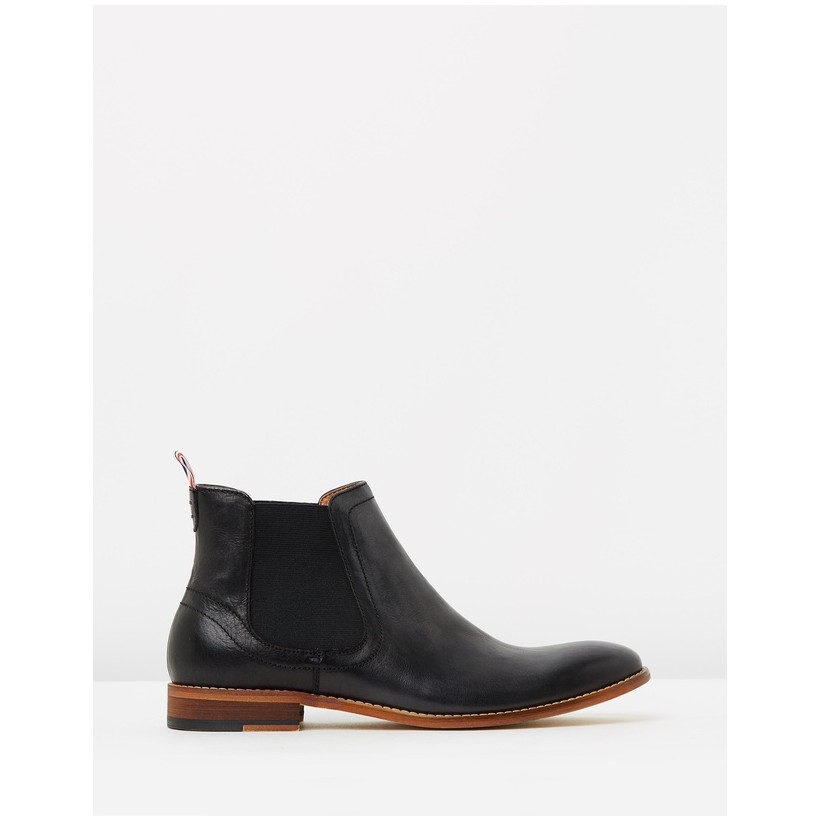 Gordon Leather Gusset Boots Black by Double Oak Mills