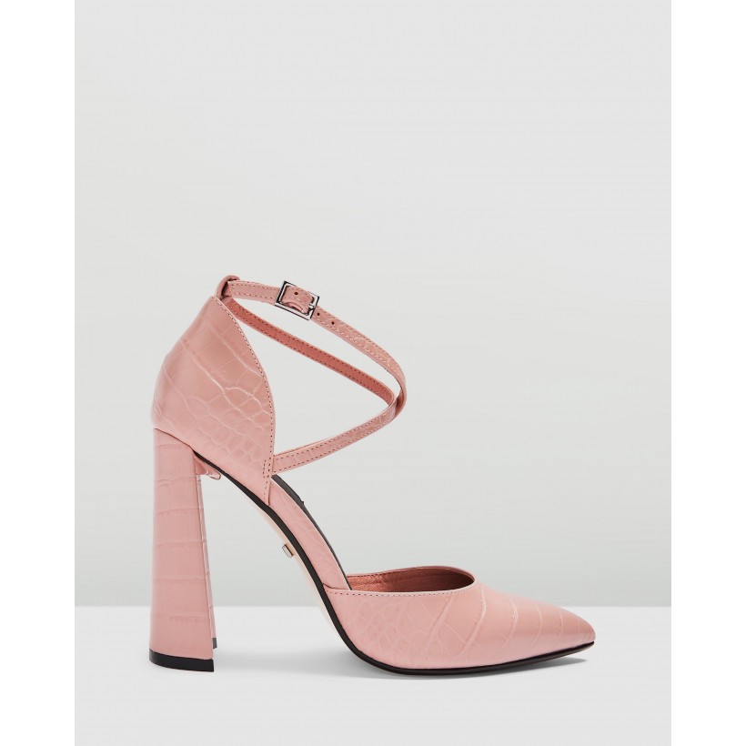 Grape Flare Heels Pink by Topshop