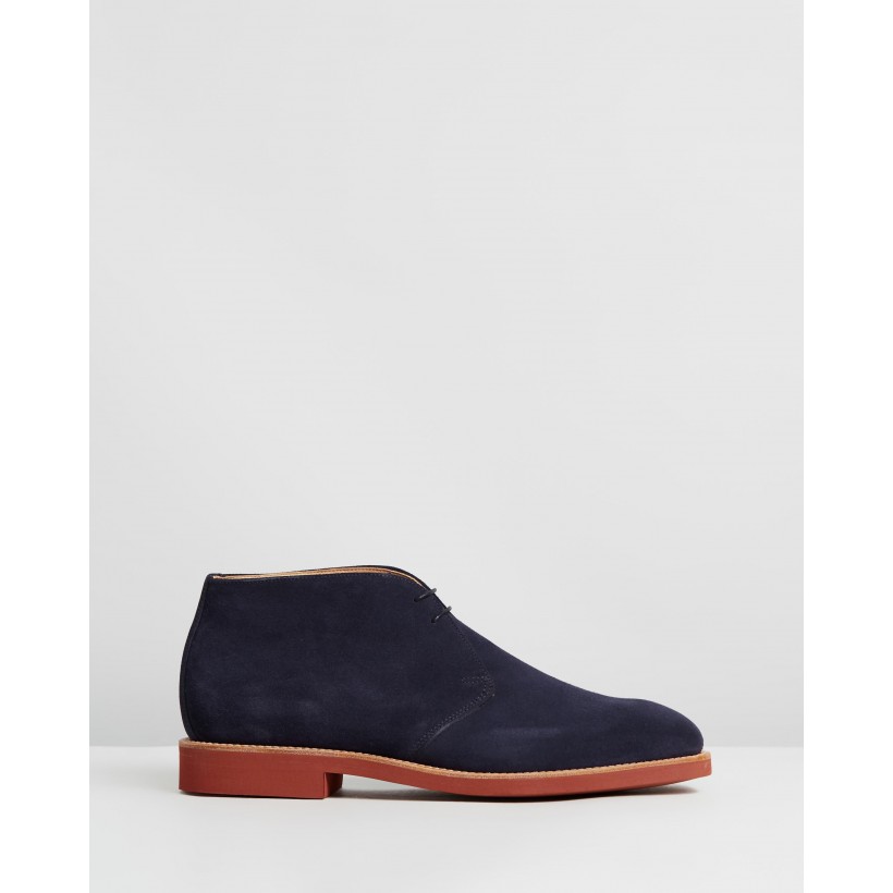 Harry Chukka Boots Navy Suede by Sanders