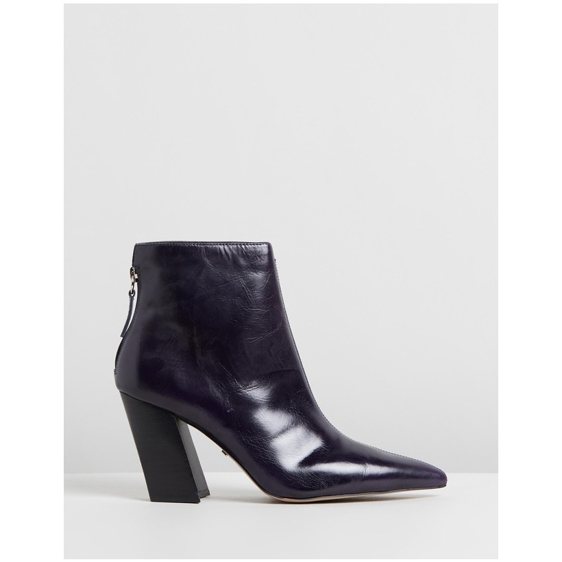 Hawk Angled Booties Navy Blue by Topshop