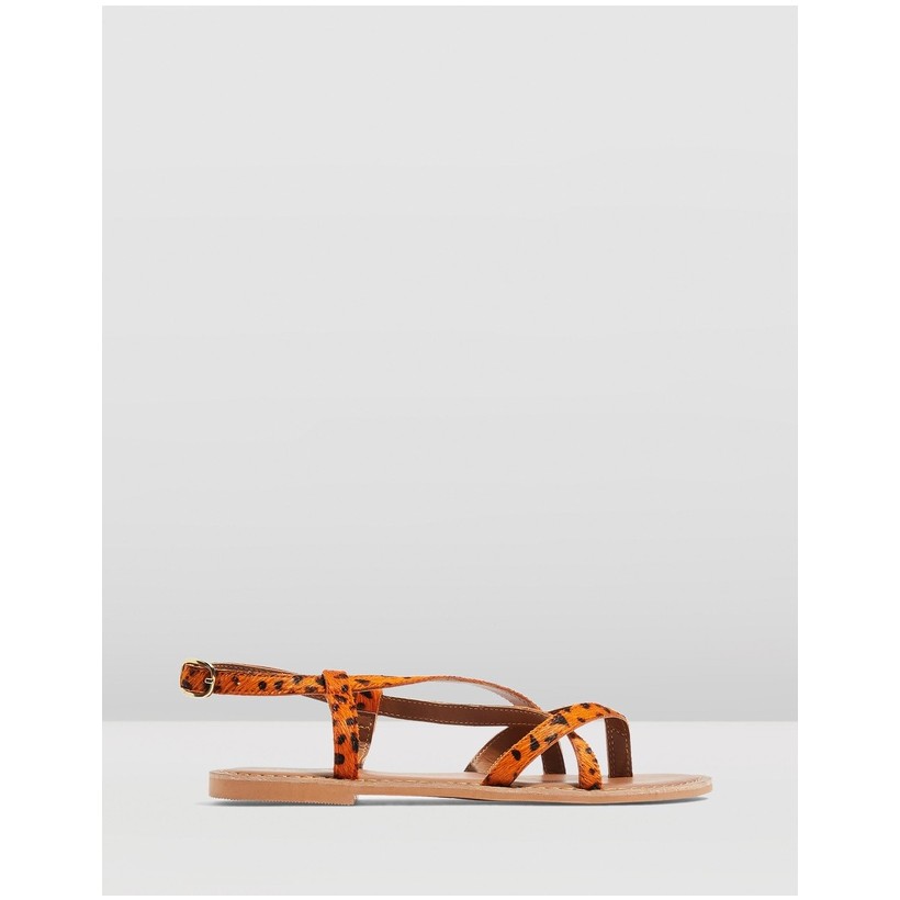Hazy Flat Sandals Orange by Topshop