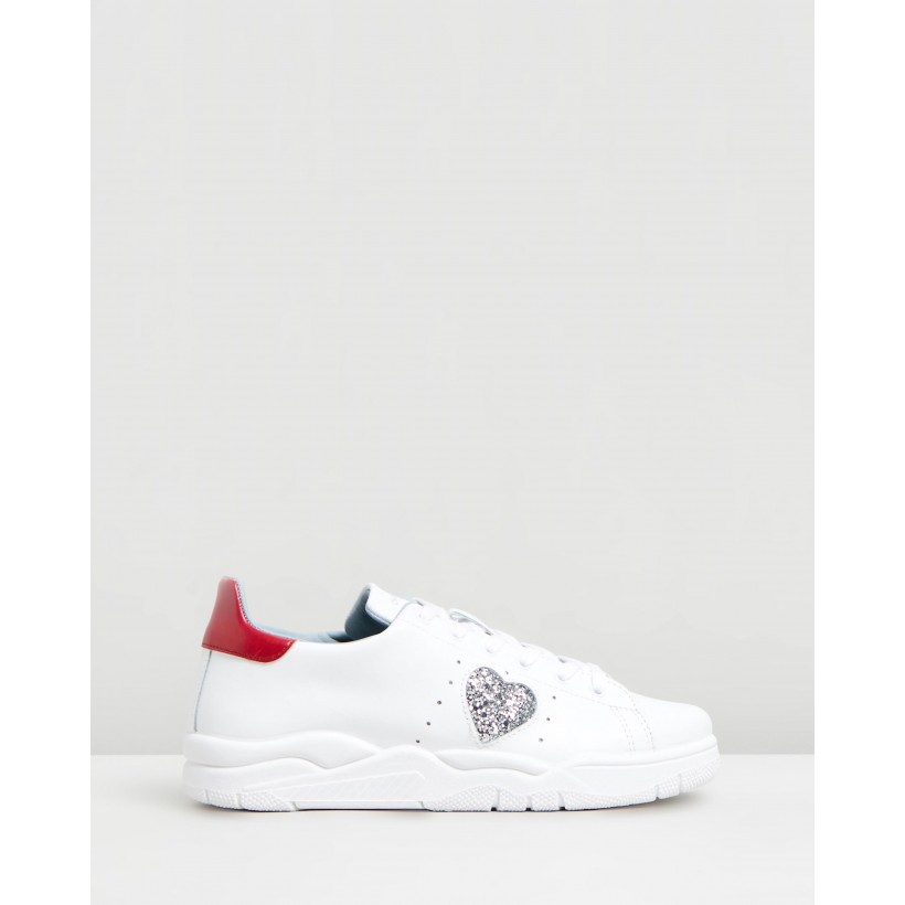 Heart Sneakers White & Red by Chiara Ferragni