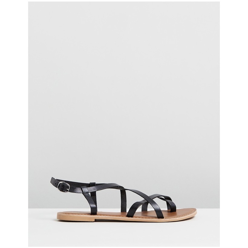 Hiccup Strappy Sandals Black by Topshop