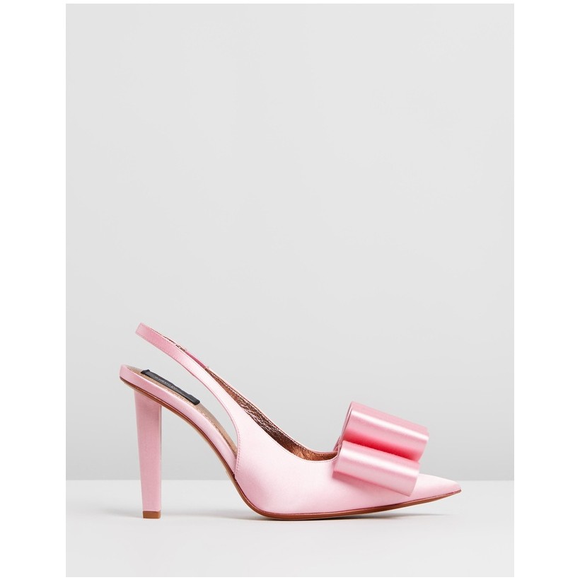 High Slingback Pumps With Bow Pink by Marc Jacobs