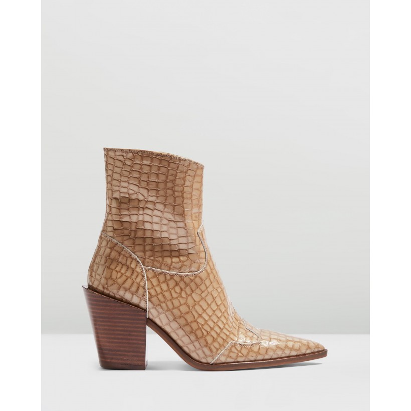 Howdie Western Boots Nude by Topshop