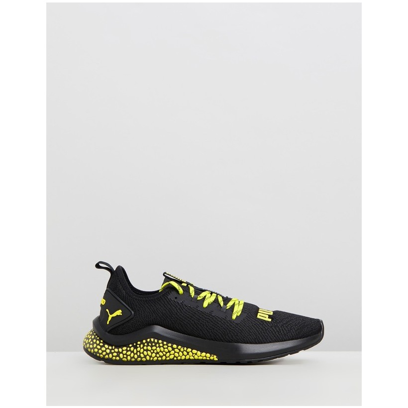 Hybrid NX Caution Running Shoes - Men's Puma Black & Blazing Yellow by Puma