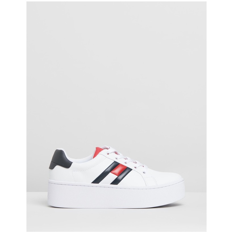Icon Sneakers - Women's Red, White & Black by Tommy Hilfiger