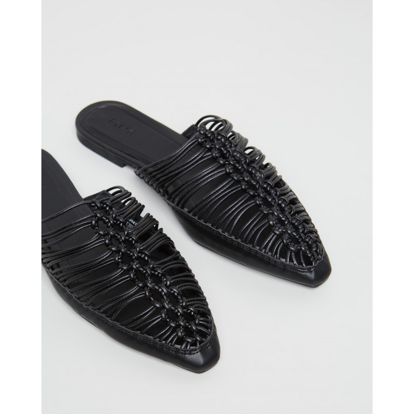 Idiona Backless Braided Shoes Black by M.N.G