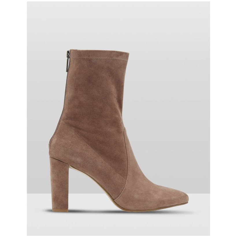 Imogen Suede Sock Boots Brown by Oxford