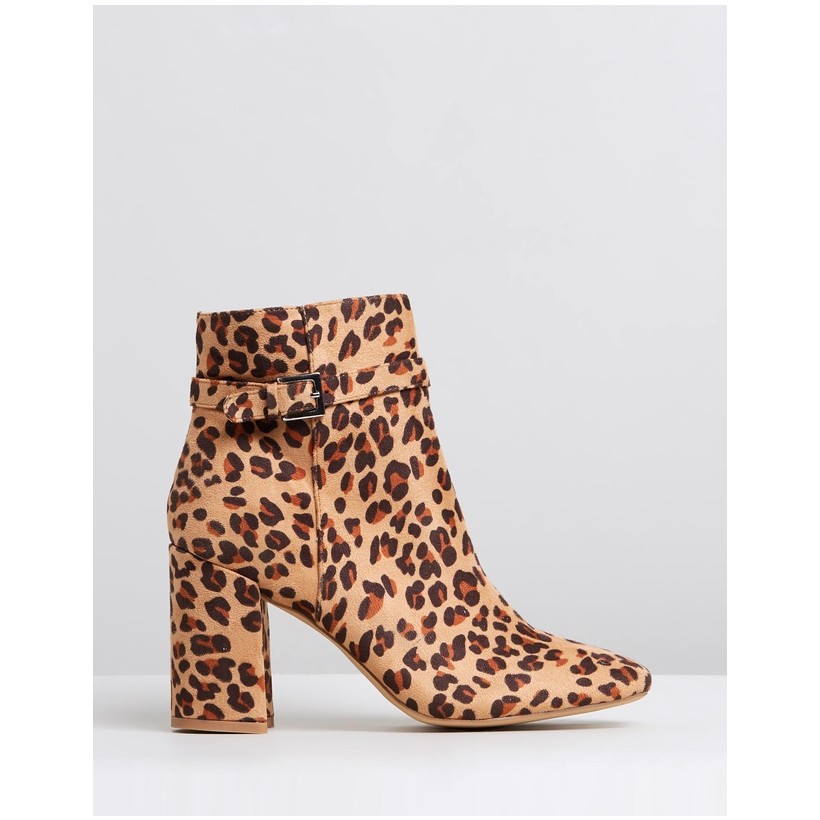 Indianna Ankle Boots Leopard Microsuede by Dazie