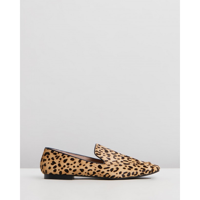 Ingrid Leather Loafers Leopard Ponyhair by Atmos&Here