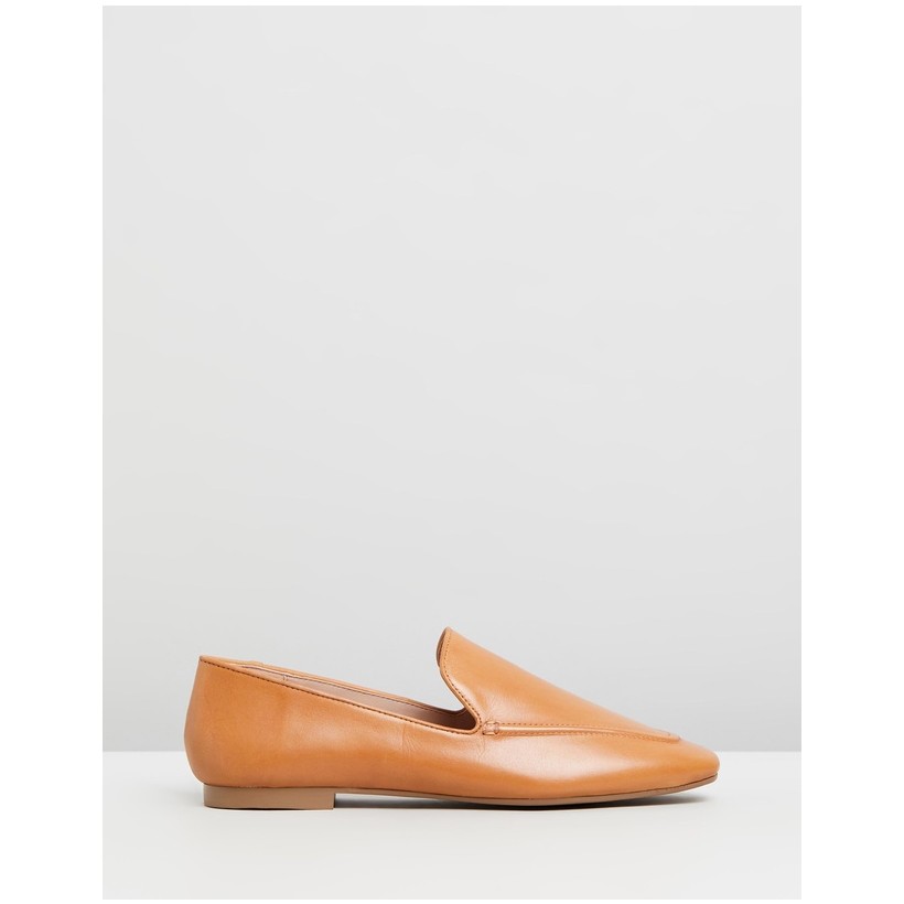 Ingrid Leather Loafers Tan Leather by Atmos&Here