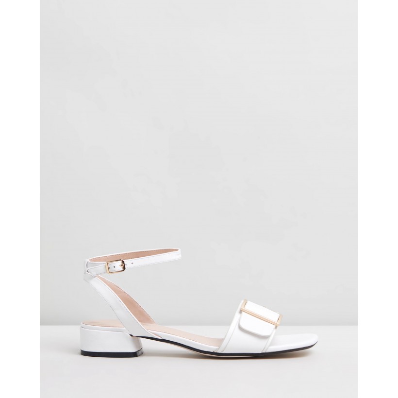 Ivanna Leather Sandals White Leather by Atmos&Here