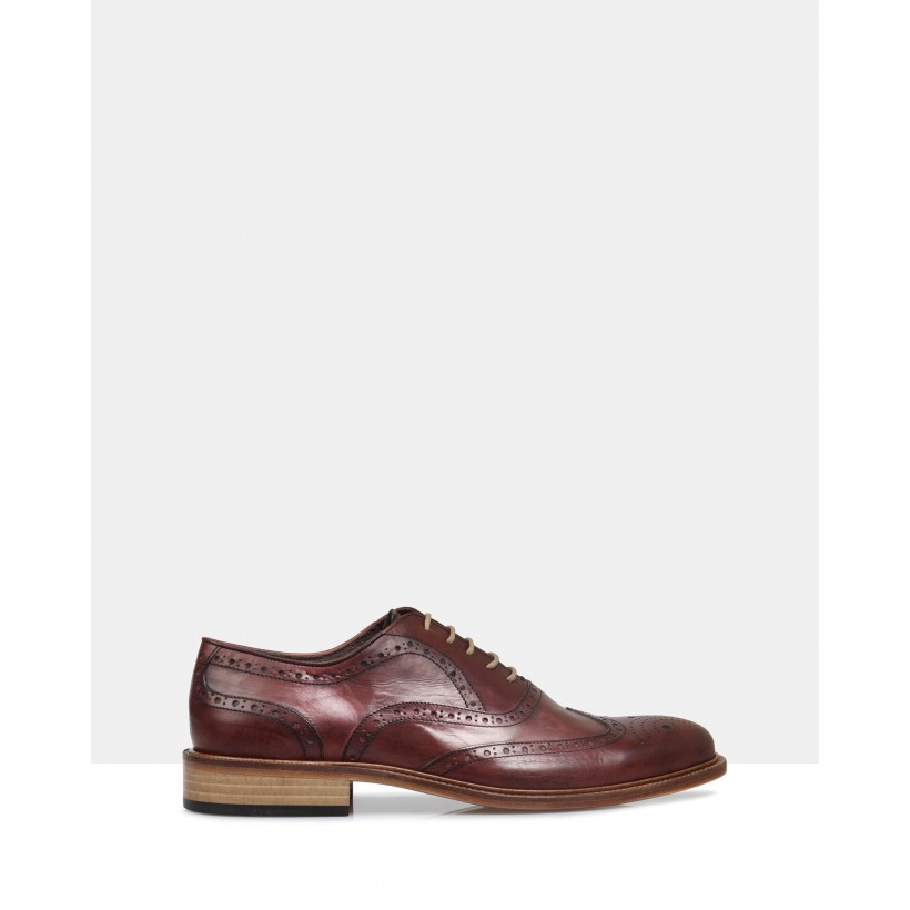 Jacob Leather Brogues Red by Brando