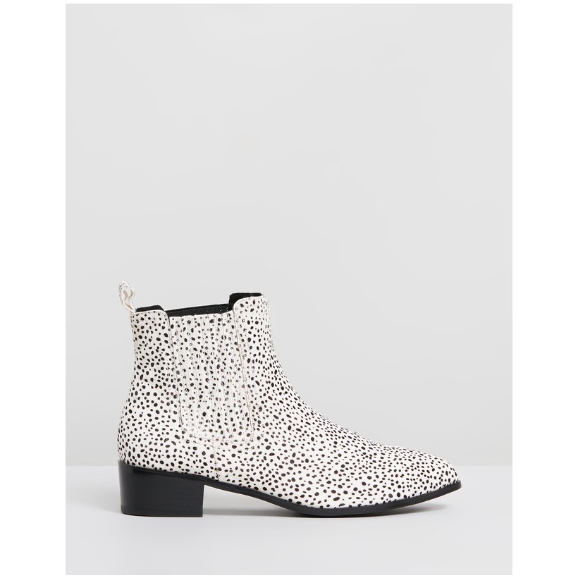 Jada Leopard Boots Mini White & Black Spot by Walnut Melbourne