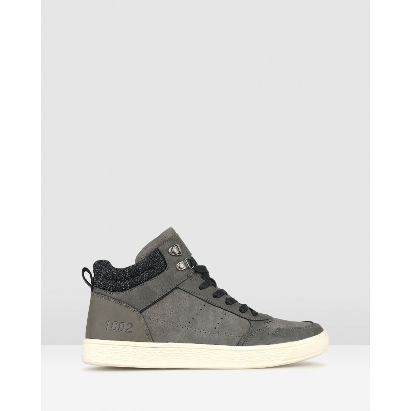 Jed High Top Lifestyle Sneakers Charcoal by Betts