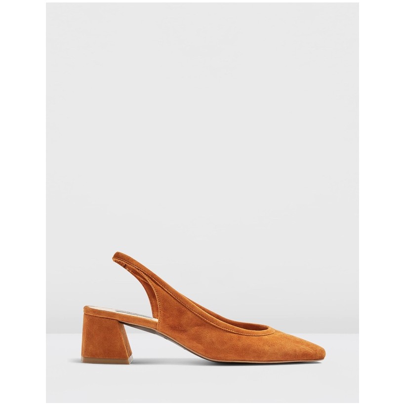 Jelly Sling Low Back Heels Tan by Topshop