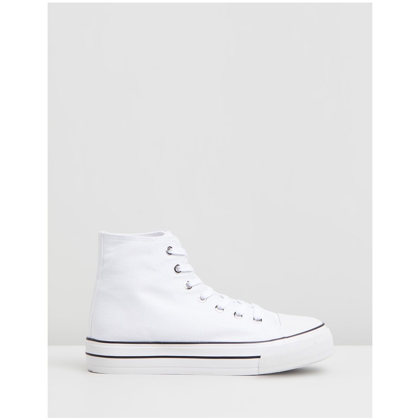 Jemma High Top Sneakers White Canvas by Rubi