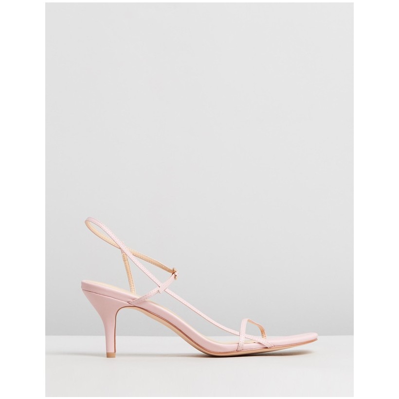 Jen Leather Heels Pink Leather by Atmos&Here