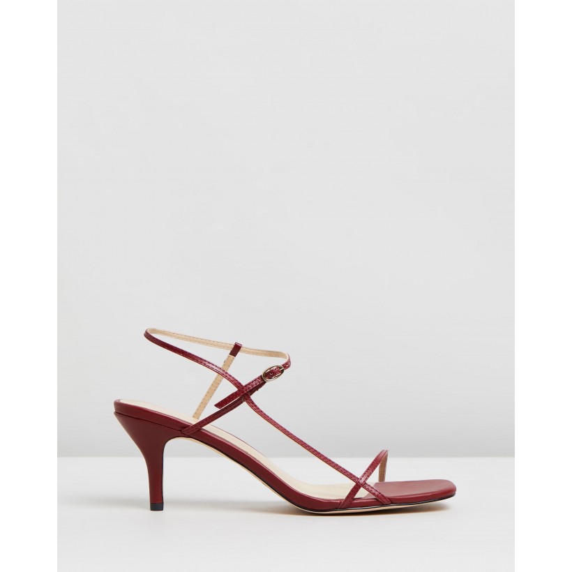 Jen Leather Heels Burgundy Leather by Atmos&Here