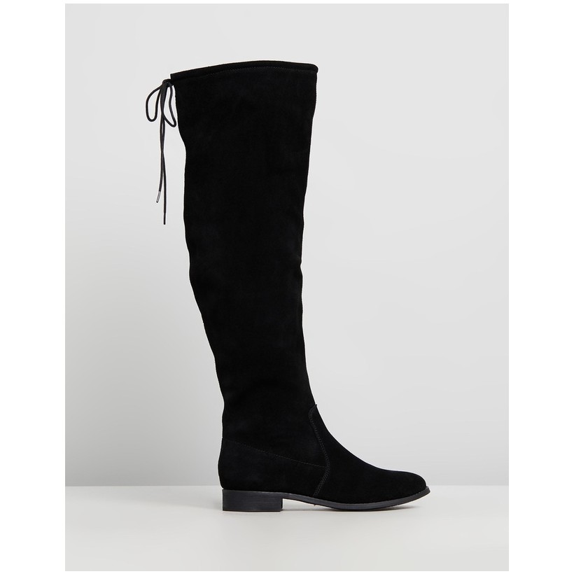 Karli Leather Boots Black Suede by Atmos&Here