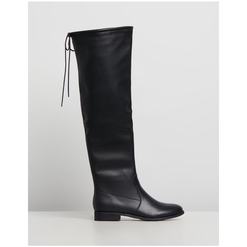 Karli Leather Boots Black Leather by Atmos&Here