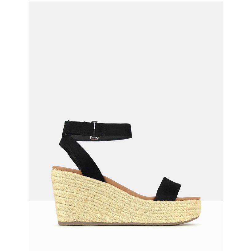 Kayla Wedge Sandals Black by Betts | ShoeSales