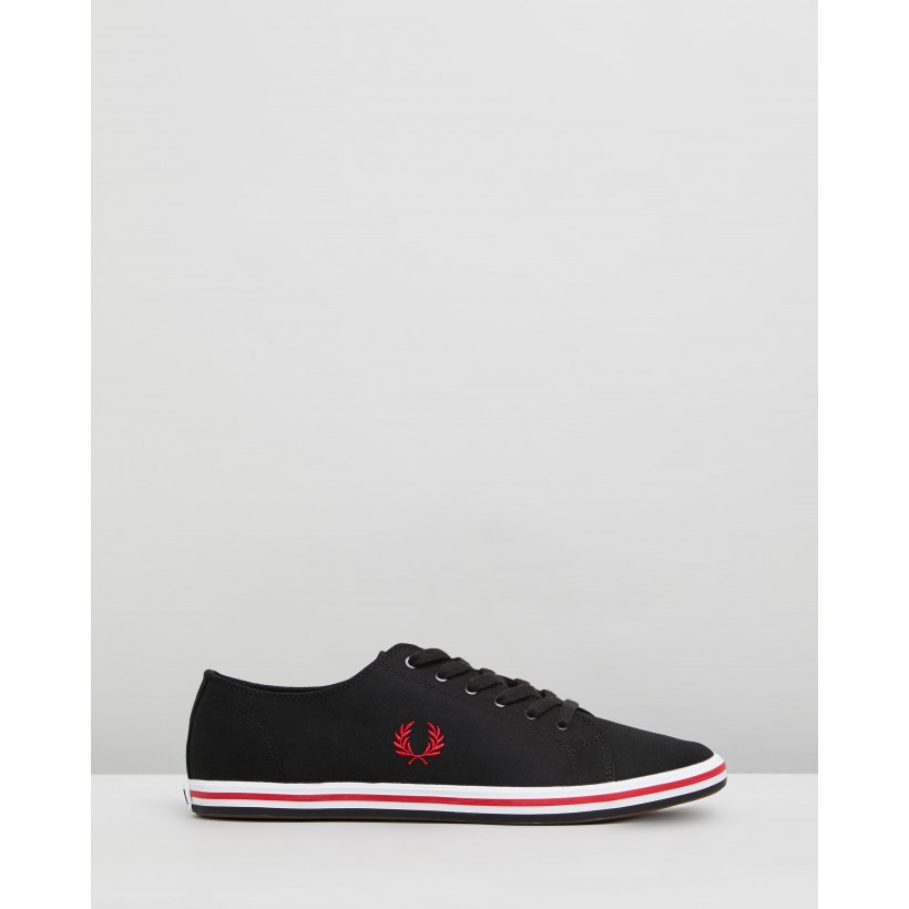 Kingston Twill Black & Winter Red by Fred Perry