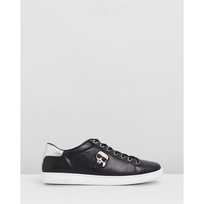 Kupsole II Karl Ikonic Lo Lace Shoes Black Leather by Karl Lagerfeld