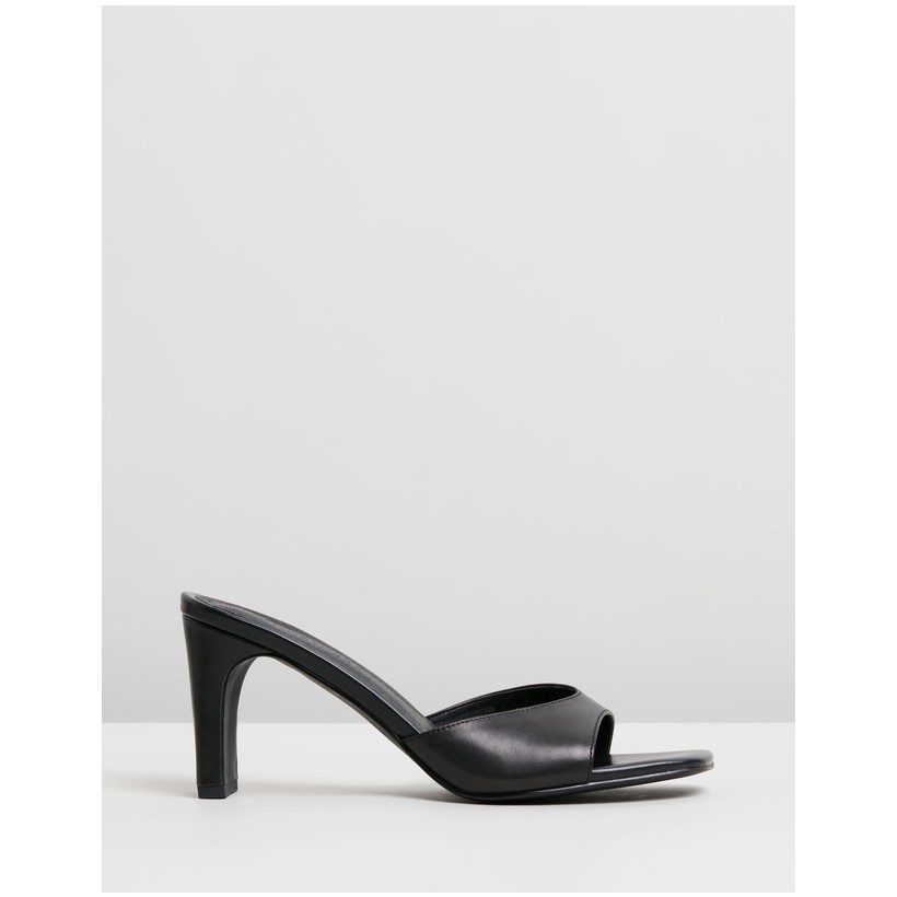 Kyra Leather Heels Black Leather by Atmos&Here