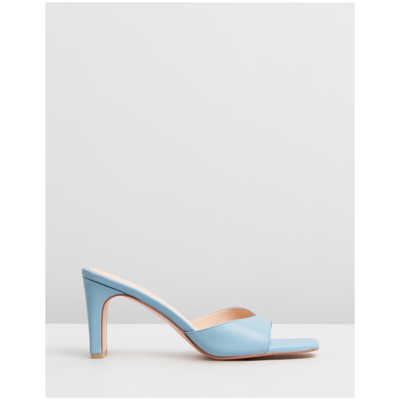 Kyra Leather Heels Baby Blue Leather by Atmos&Here