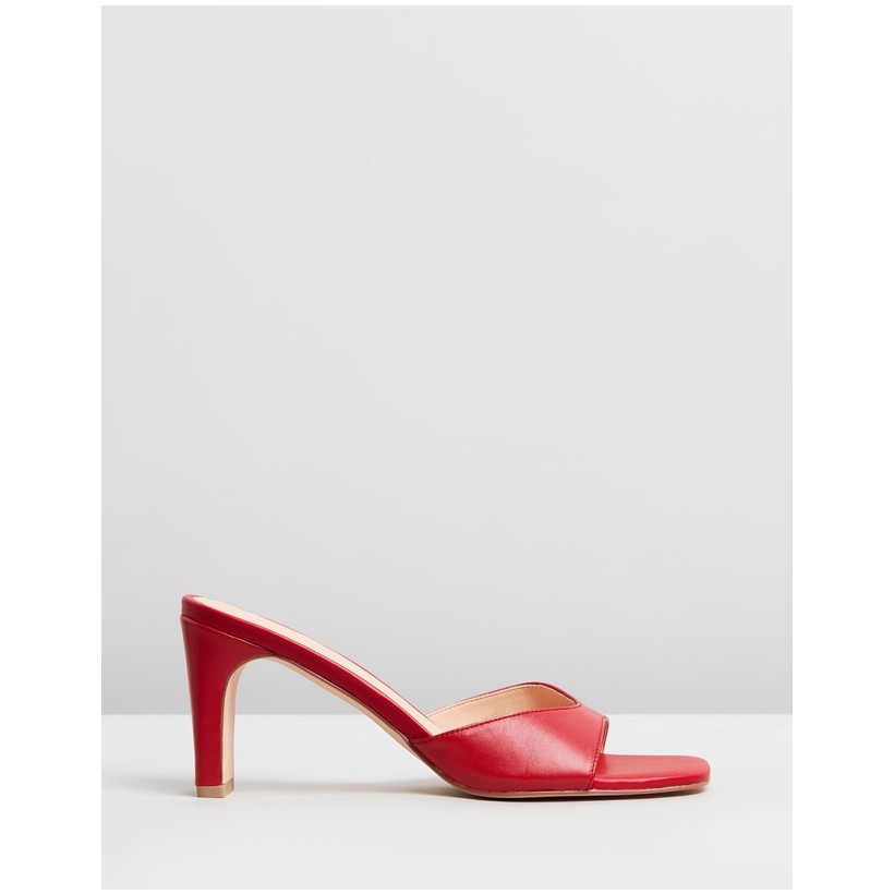 Kyra Leather Heels Red Leather by Atmos&Here