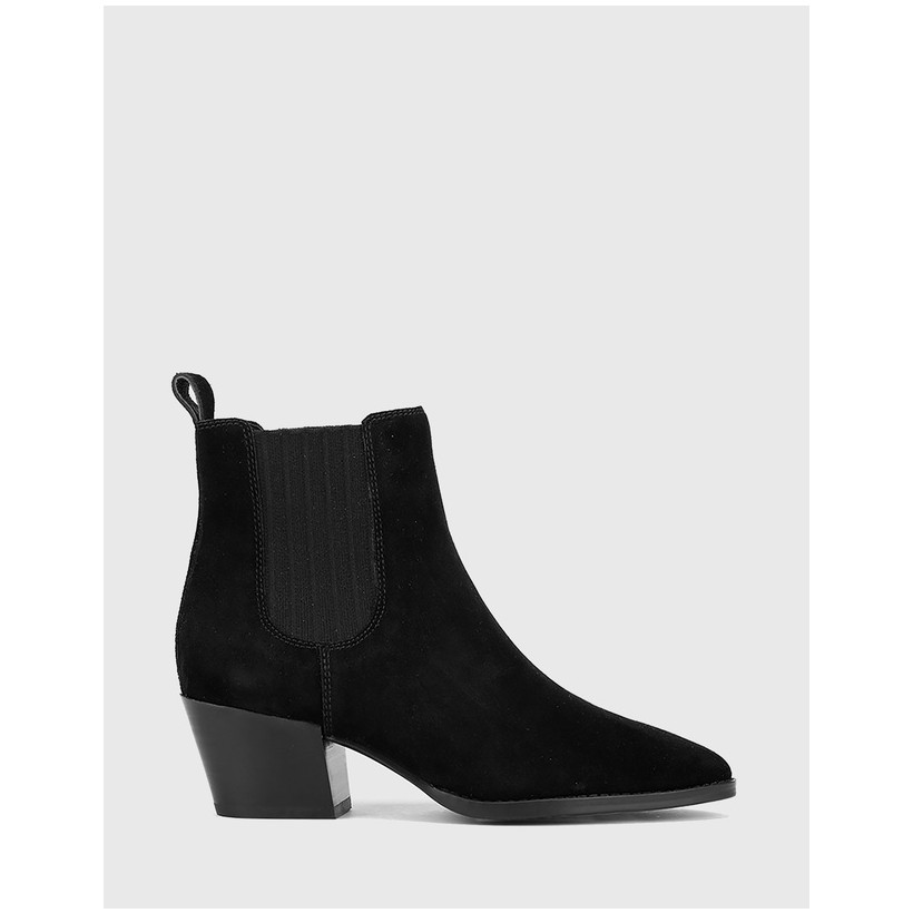 Kyrone Pointed Toe Elasticated Ankle Boots Black by Wittner